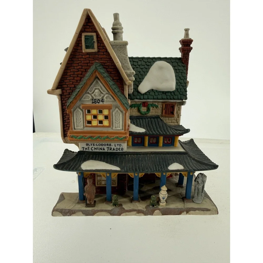 Department 56 Dickens Village The China Trader Lighted Porcelain Christmas Villa